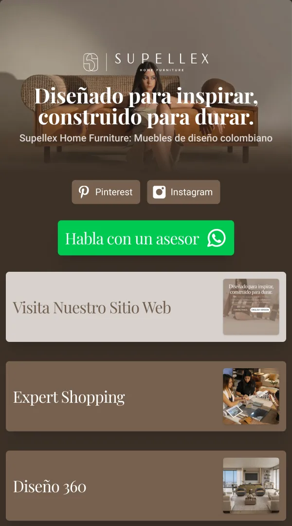 Supellex — Comercio link in bio page made with ShowPage