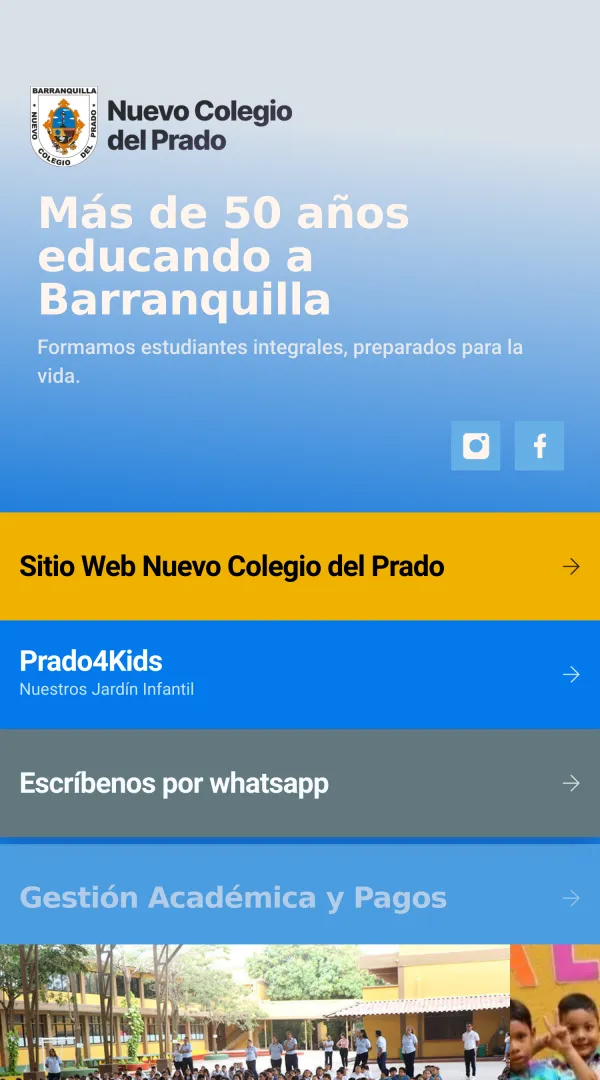 Nuevo Colegio Del Prado — Educación link in bio page made with ShowPage